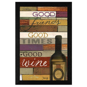 'Good Wine' By Marla Rae, Printed Wall Art, Ready To Hang Framed Poster, Black Frame