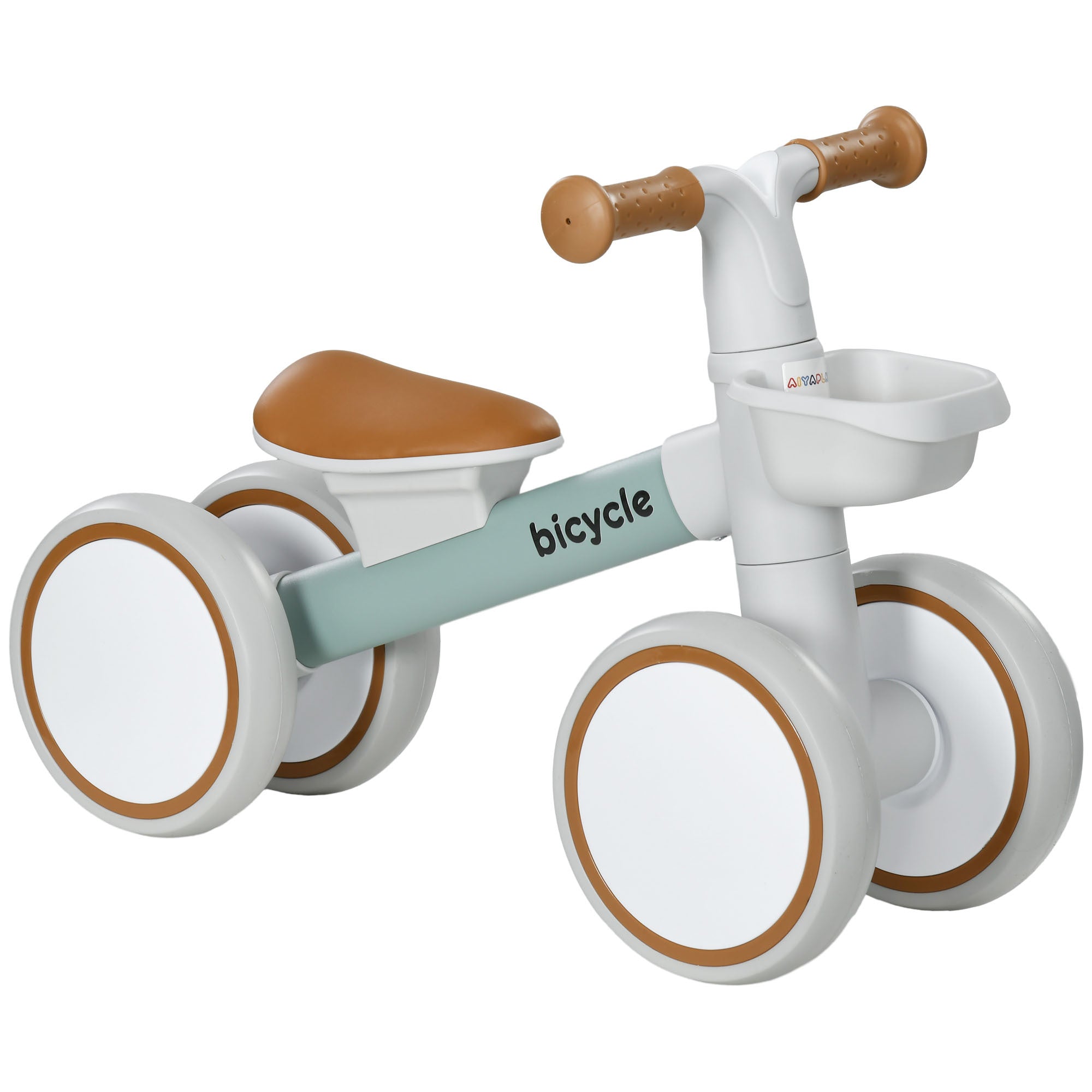 Qaba Balance Bike for Toddlers 1-3 Years, Baby Balance Bike with Adjustable Seat, Silent Wheels, No Pedal Bike for Boys and Girls, Green