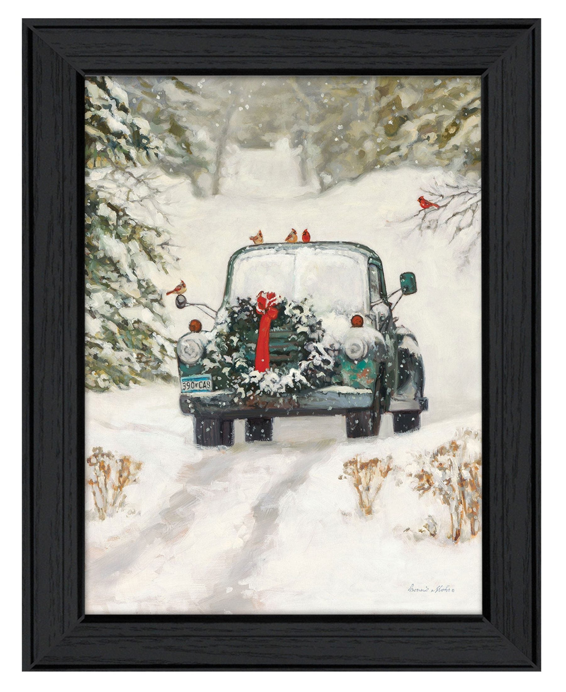 'Winter Park' by Artisan Bonnie Mohr , Ready to Hang Framed Print, Black Frame