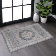 LOOM & LUXE Collection 2X3 Blue/Ivory /Medallion Non-Shedding Living Room Bedroom Dining Home Office Stylish and Stain Resistant Area Rug