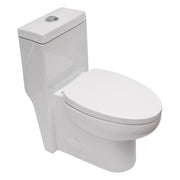 Modern Ceramic One-Piece Toilet with Dual Flush and Soft Closing Seat in White