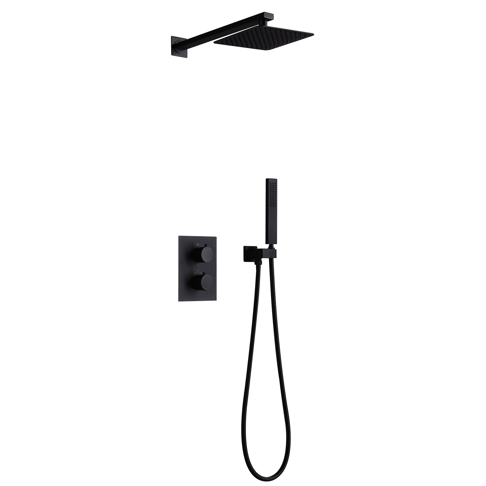 Rainfall & Handheld Spray, In-Wall Installation, Anti-Corrosion Brass Body&304 Stainless Steel, Modern Bathroom Fixture