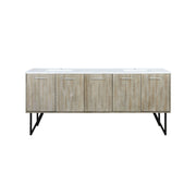 Rustic Acacia Double Bath Vanity 80 in. W x 20 in. D, with White Quartz Top