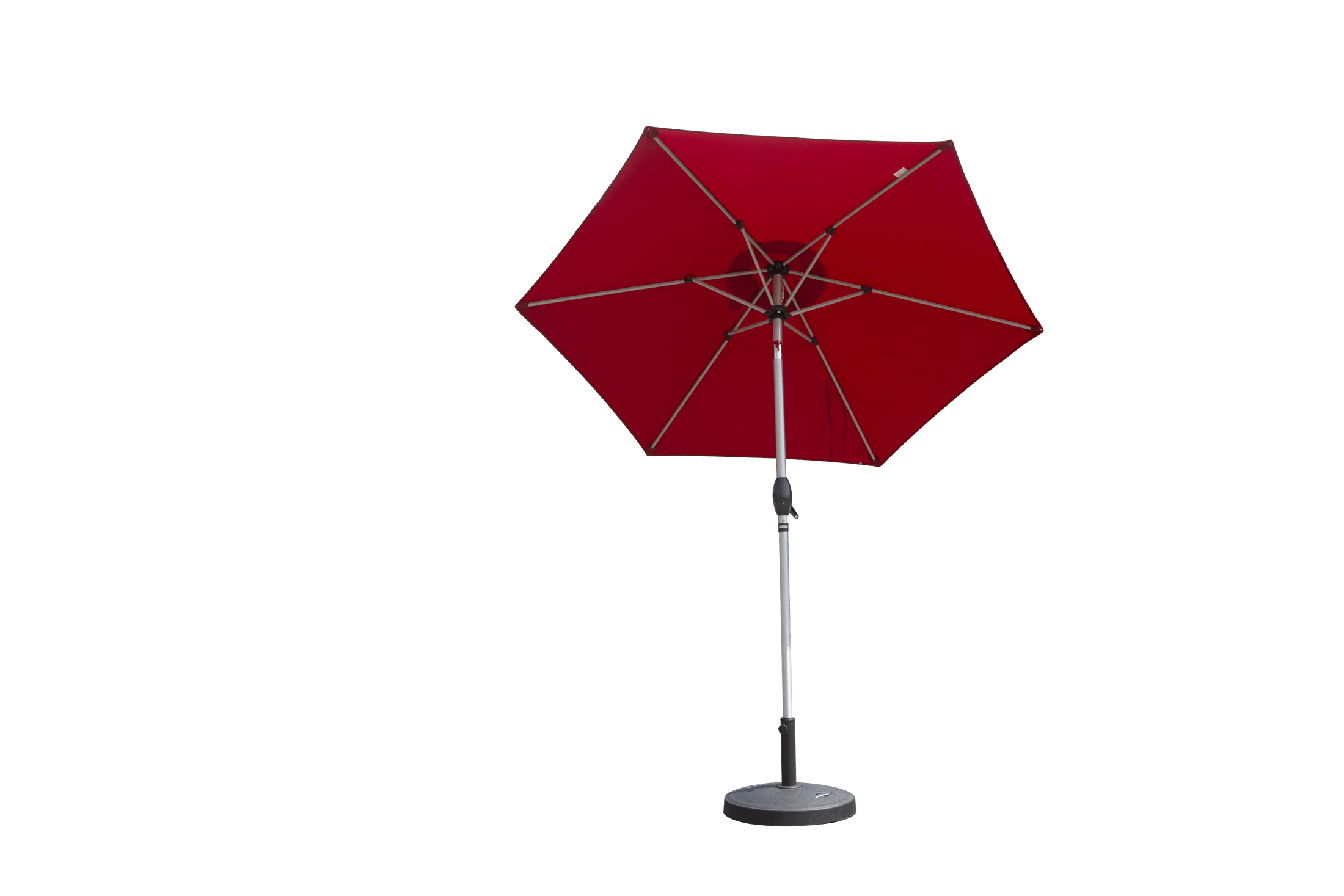 7.5FT Patio Umbrella, Outdoor Table Umbrella with Push Button Tilt and Crank, UV Protection Waterproof Market Sun Umbrella with 6 Sturdy Ribs for Garden, Deck, Backyard, Pool (Brick Red)
