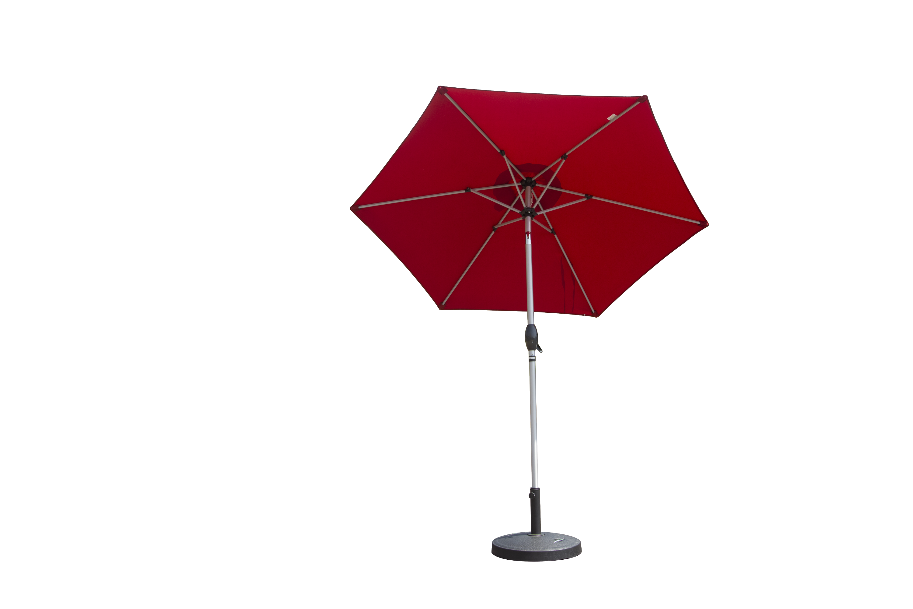 7.5FT Patio Umbrella, Outdoor Table Umbrella with Push Button Tilt and Crank, UV Protection Waterproof Market Sun Umbrella with 6 Sturdy Ribs for Garden, Deck, Backyard, Pool (Brick Red)