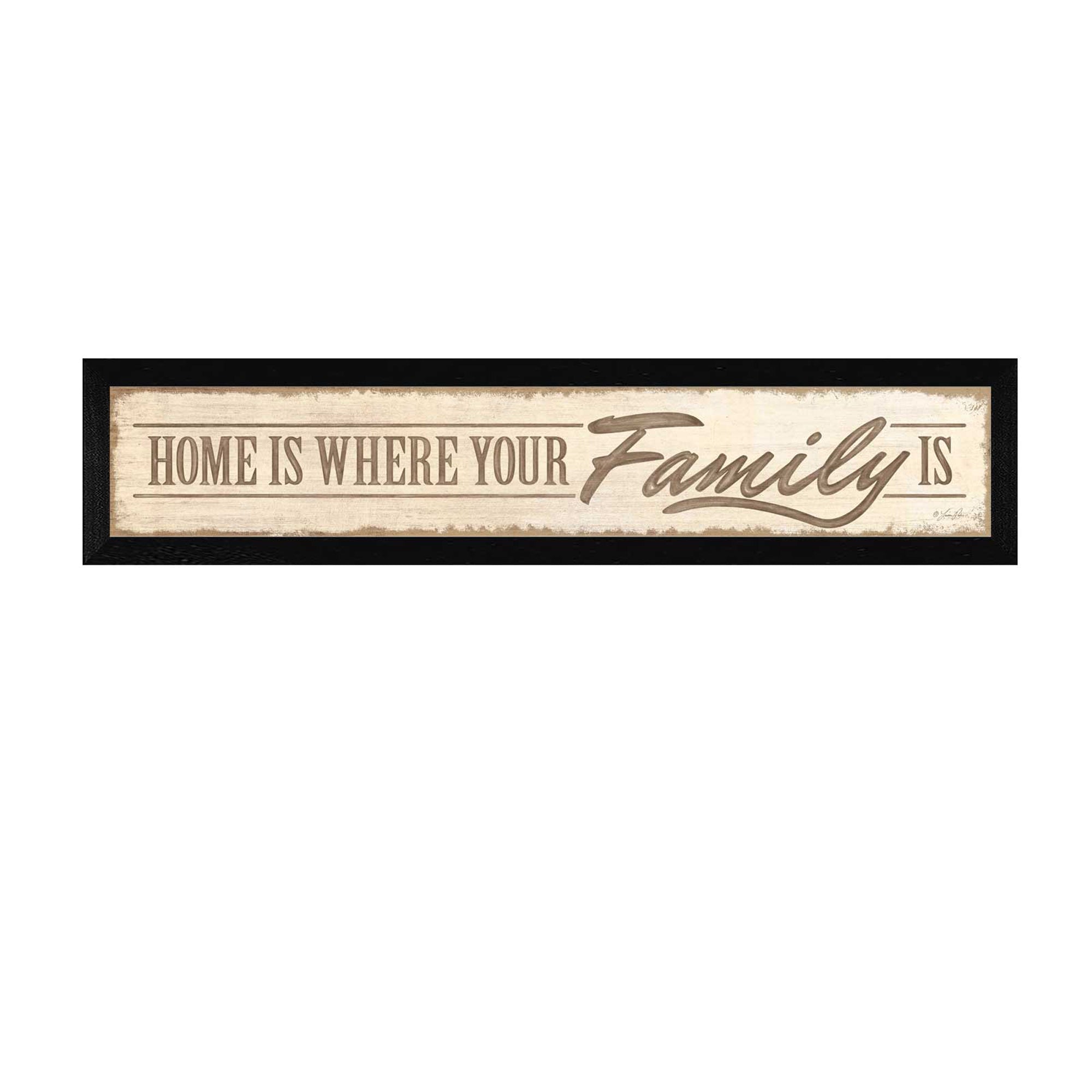 'Home Is…' By Lauren Rader, Printed Wall Art, Ready To Hang Framed Poster, Black Frame