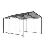Metal Carport 10×15ft Heavy Duty with Galvanized Steel Roof, Metal Garage Canopy with Galvanized Steel Roof & Frame, Car Tent Outdoor Storage Shed - Gray