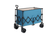 Beach Wagon,Collapsible Wagon 220lbs with Big Wheels Foldable Wagon Carts, Heavy Duty 300L Folding Utility Garden Cart with Big All-Terrain Beach Wheels & Drink Holders. Blue