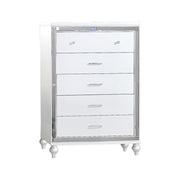 Sterling Mirror Framed 5-Drawer Chest Made With Wood in WHITE Color same as 808857981936 ( CA inventory)