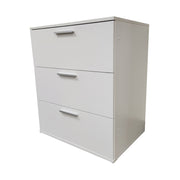 Morgan Three-Drawer Modular Jumbo Chest in White Wood, Transformable Storage Solution