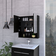 Medicine Cabinet with Mirror  Lexington,Three Internal Shelves, Black Wengue Finish