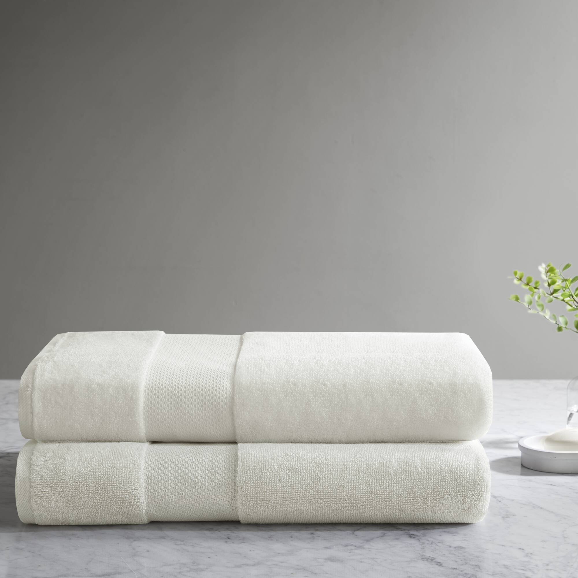 2 PCS 35x70' - 2PK 100% Cotton Bath Sheet Set White