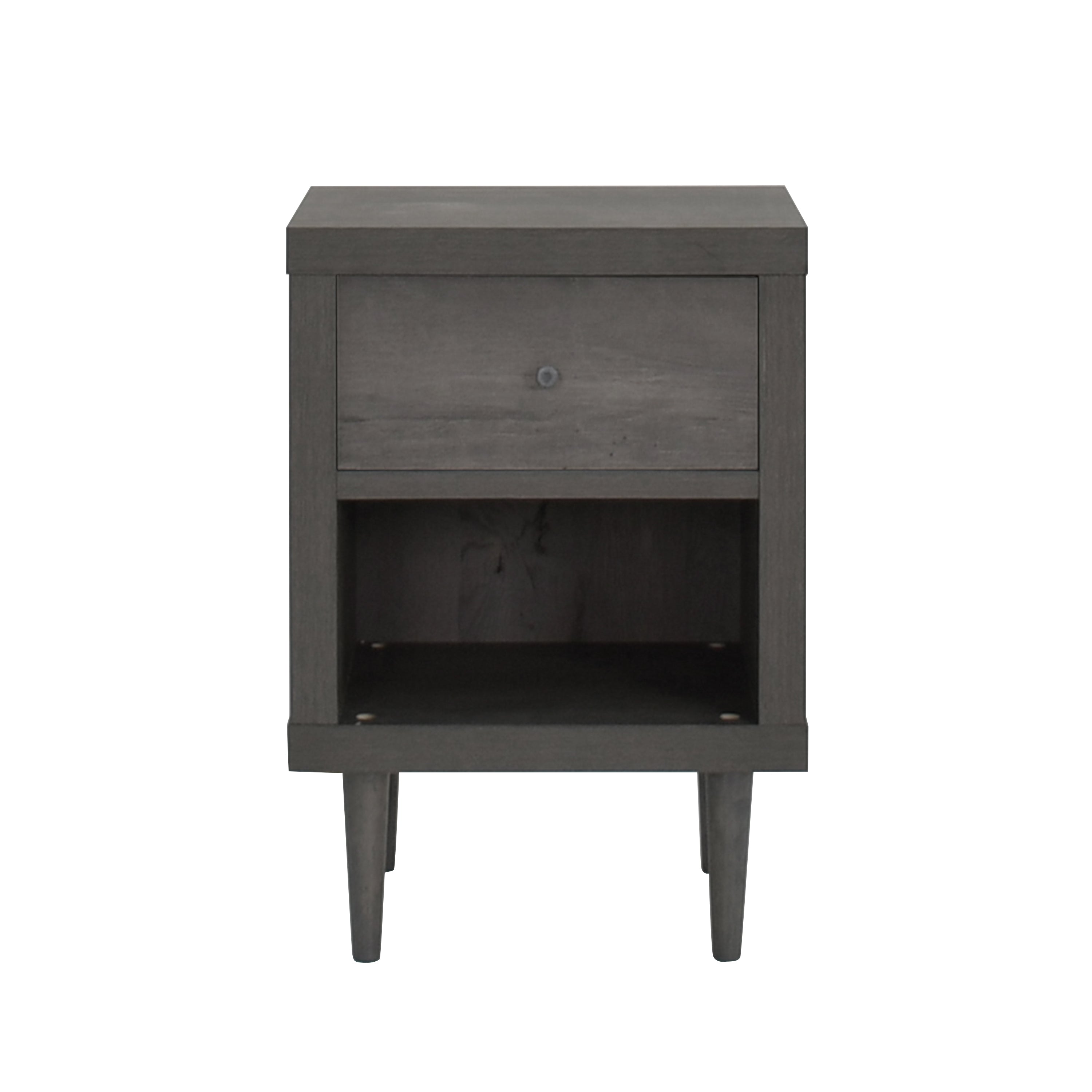 Nystrom Faux Wood Single Drawer Nightstand
