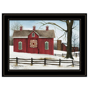 'Lover's Knot Quilt Block Barn' by Billy Jacobs, Ready to Hang Framed Print, Black Frame