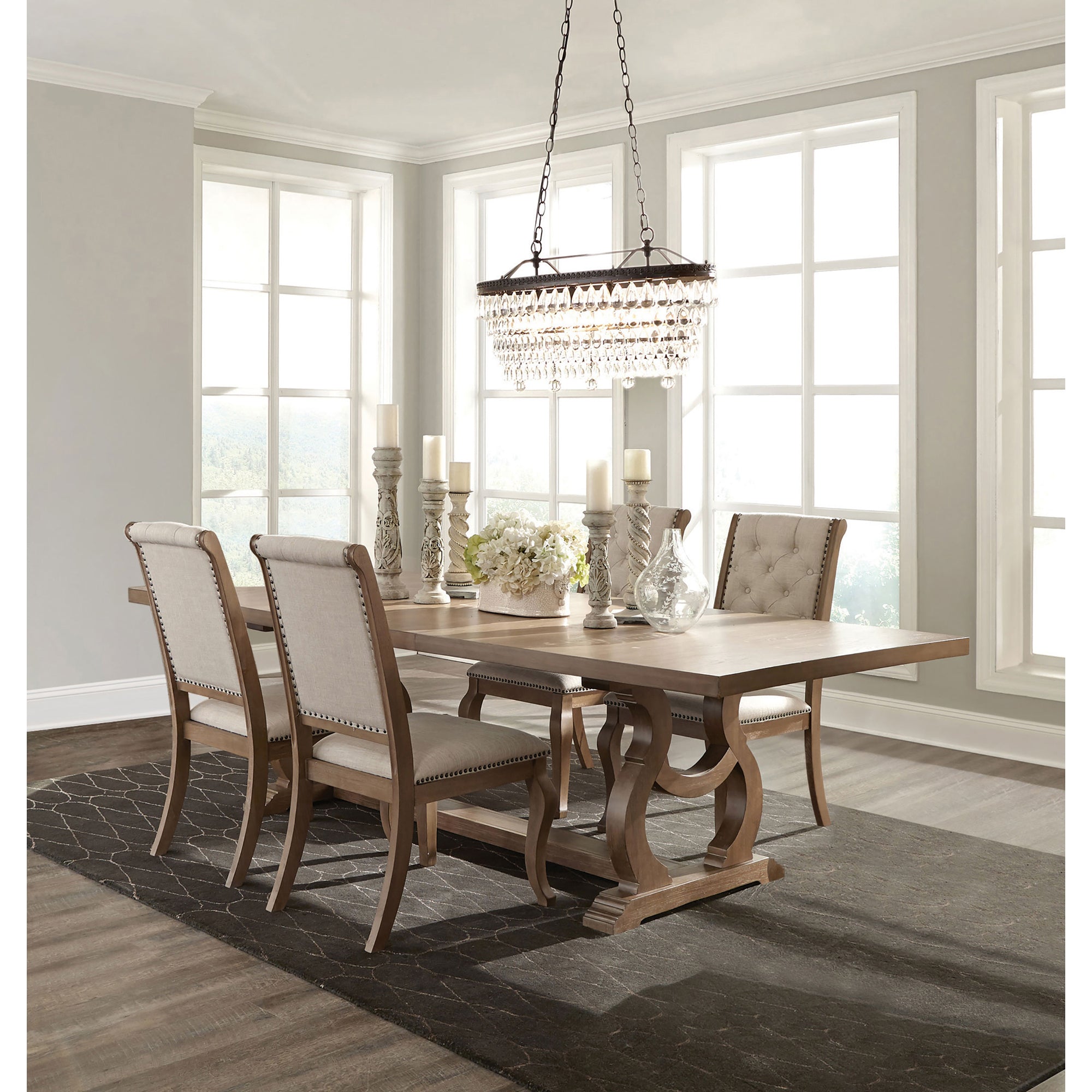 Fremont Barley Brown and Cream 5-piece Dining Set