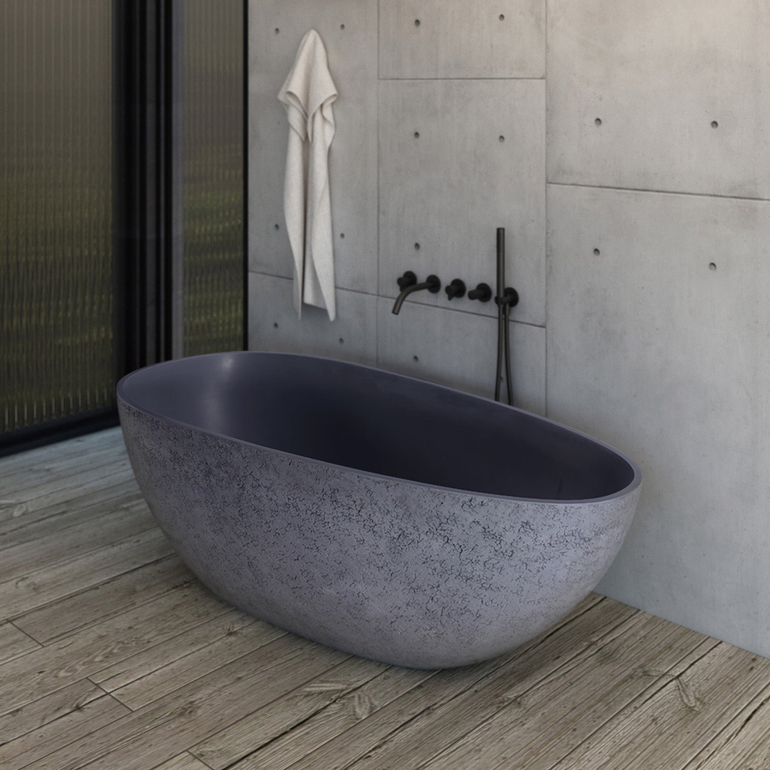 65 inch freestanding solid surface soaking bathtub for bathroom