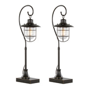 Landen 33' Contemporary Metal Task Lamp in Oil Rubbed Bronze with Clear Glass Shade from Grandview Gallery by LumiSource - Set of 2