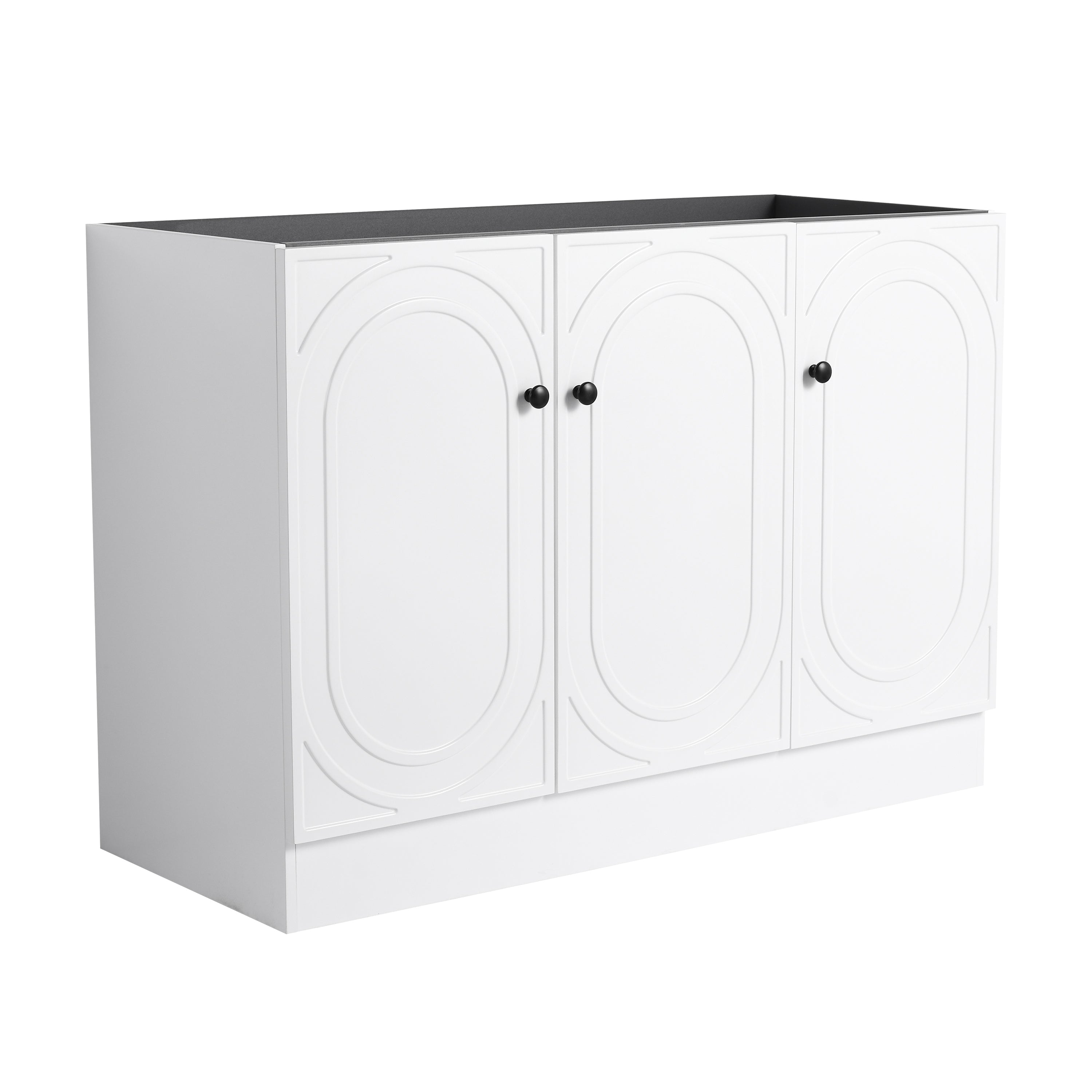 Modern 48 Inch Freestanding Bathroom Vanity with Soft-Close Cabinet Doors in White Plywood,Excluding Sink