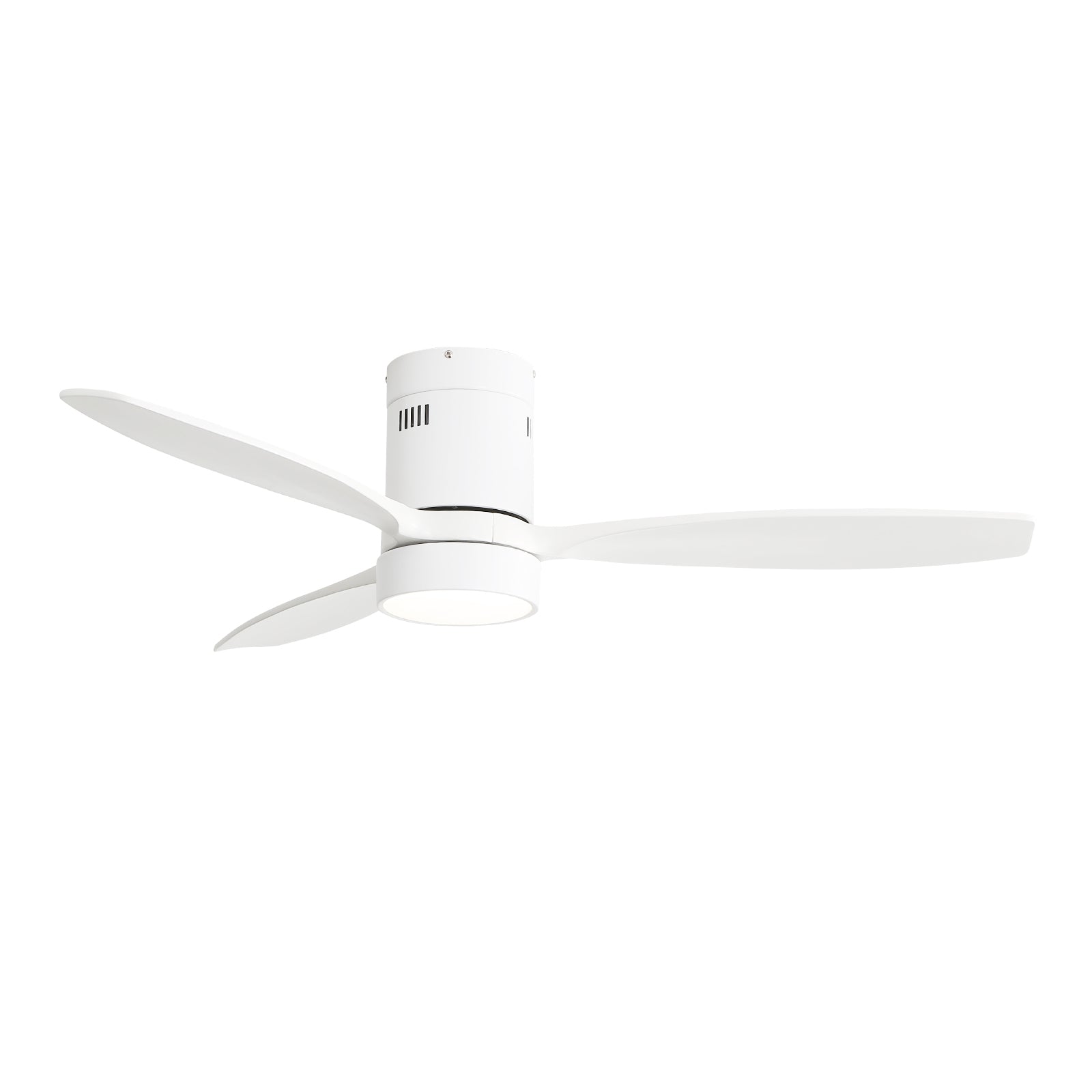 52 Inch Flush Mount Solid Wood Ceiling Fan With 6 Speed Remote Control Reversible DC Motor For Home