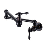 Modern Design Pot Filler Faucet - Wall Mount Kitchen Sink Faucet Folding Stretchable, Oil-Rubbed Bronze, Brass & Stainless Steel