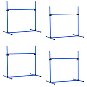 PawHut 4 Piece Dog Agility Training Equipment for Dog Agility Course with Adjustable Height Jump Bars, Included Carry Bag, & Displacing Top Bar, Blue