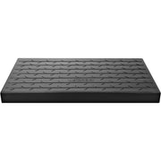Rubber Threshold Ramp, 4' Rise Threshold Ramp Doorway, 3 Channels Cord Cover Rubber Solid Threshold Ramp, Rubber Angled Entry Rated 2200 Lbs Load Capacity for Wheelchair and Scooter