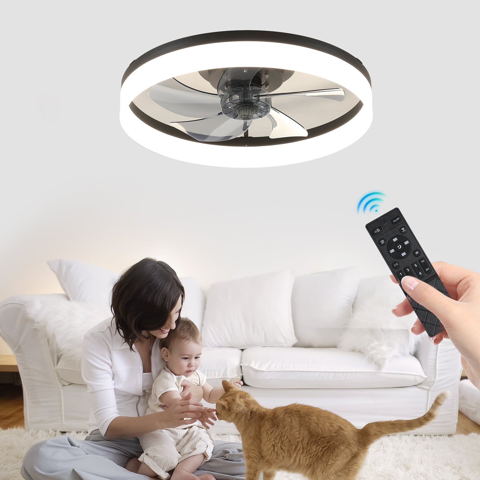 Ceiling Fan with Lights Dimmable LED