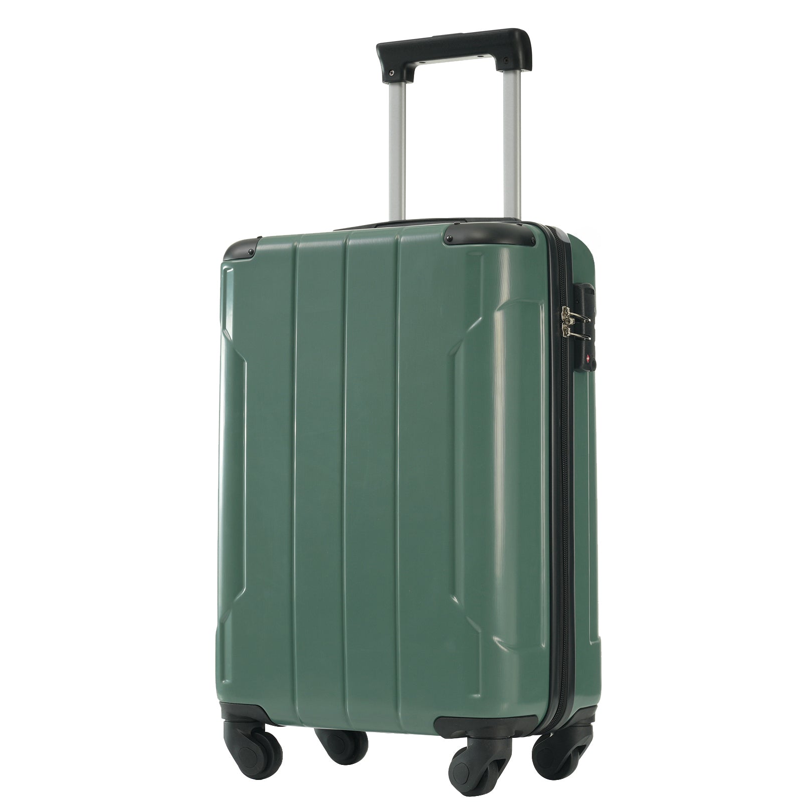Hardshell Luggage, Lightweight Durable ABS Suitcase with Double Spinner Wheels, TSA Lock, 20-Inch Travel Carry-On Luggage (Green)