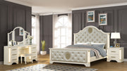 JASMINE Queen 4 Pc Unique LED Vanity Bedroom Set made with Wood in Beige(NJ INVENTORY)