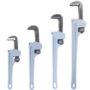 4PCS Aluminium Pipe Wrench Adjustable Jaw Plumbing Pipe Wrench (10' 14' 18' 24' inch) Pipe Wrench Set