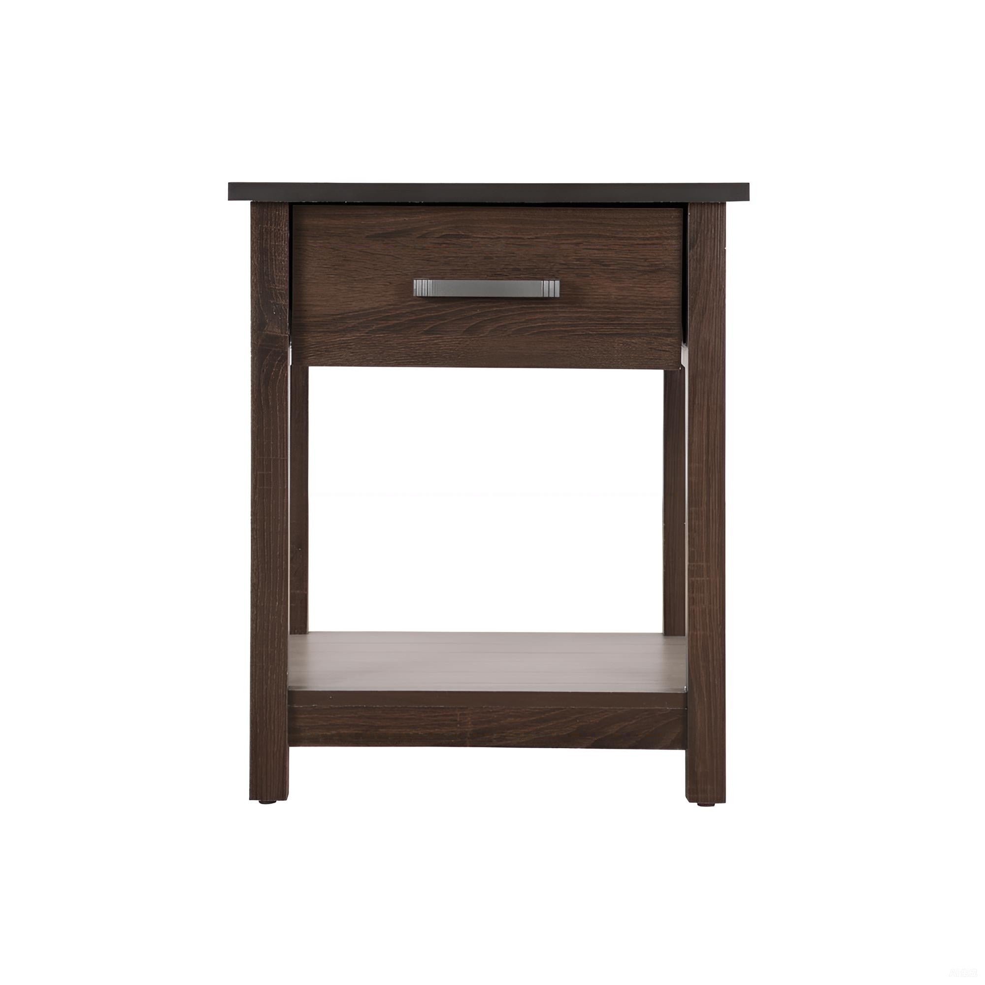 Sleek Contemporary Nightstand Wenge Finish Particle Board 24x20x19 Inches