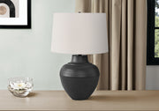 Lighting, 26'h, Table Lamp, Black Metal, Ivory / Cream Shade, Transitional
