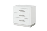 Nightstand Made with Wood in Milky White Color