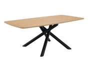 Lawton Natural & Black Finish Dining Table