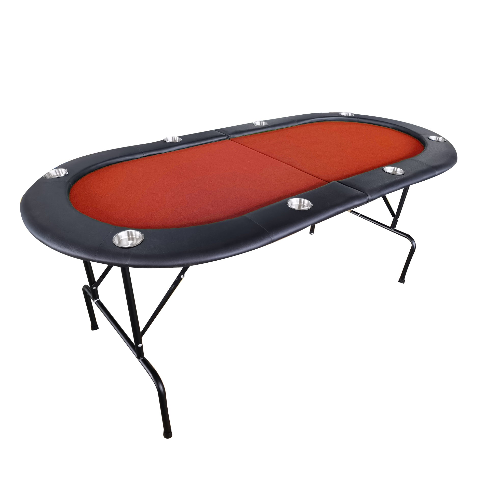 INO Design 73' Foldable Poker Table with Cup Holders #16361 Red
