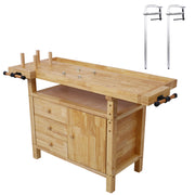 Wood Workbench - Wooden Workbench for Garage Workshop and Home, with Bar Clamps Set 20 inch x 4-3/4 inch Throat,Pack of 2