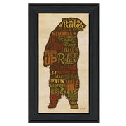 'Cabin Rules' By Lauren Rader, Ready to Hang Framed Print, Black Frame