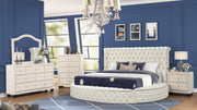 Modern Style Queen 5PC  Bedroom Set with USB Ports & Made with Wood in Cream(CA INVENTORY)