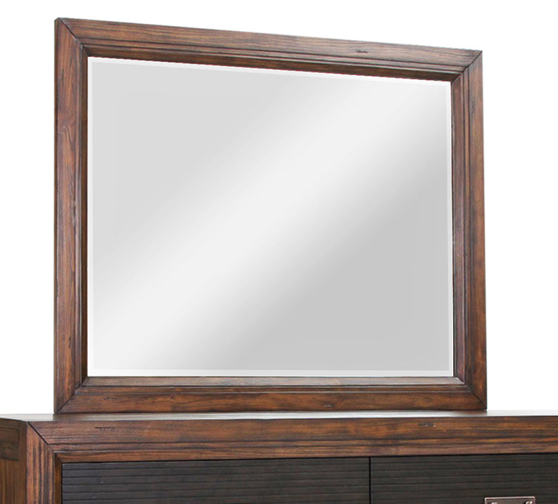 Landscape Mirror, No Assembly Required, Rustic Buckeye Finish