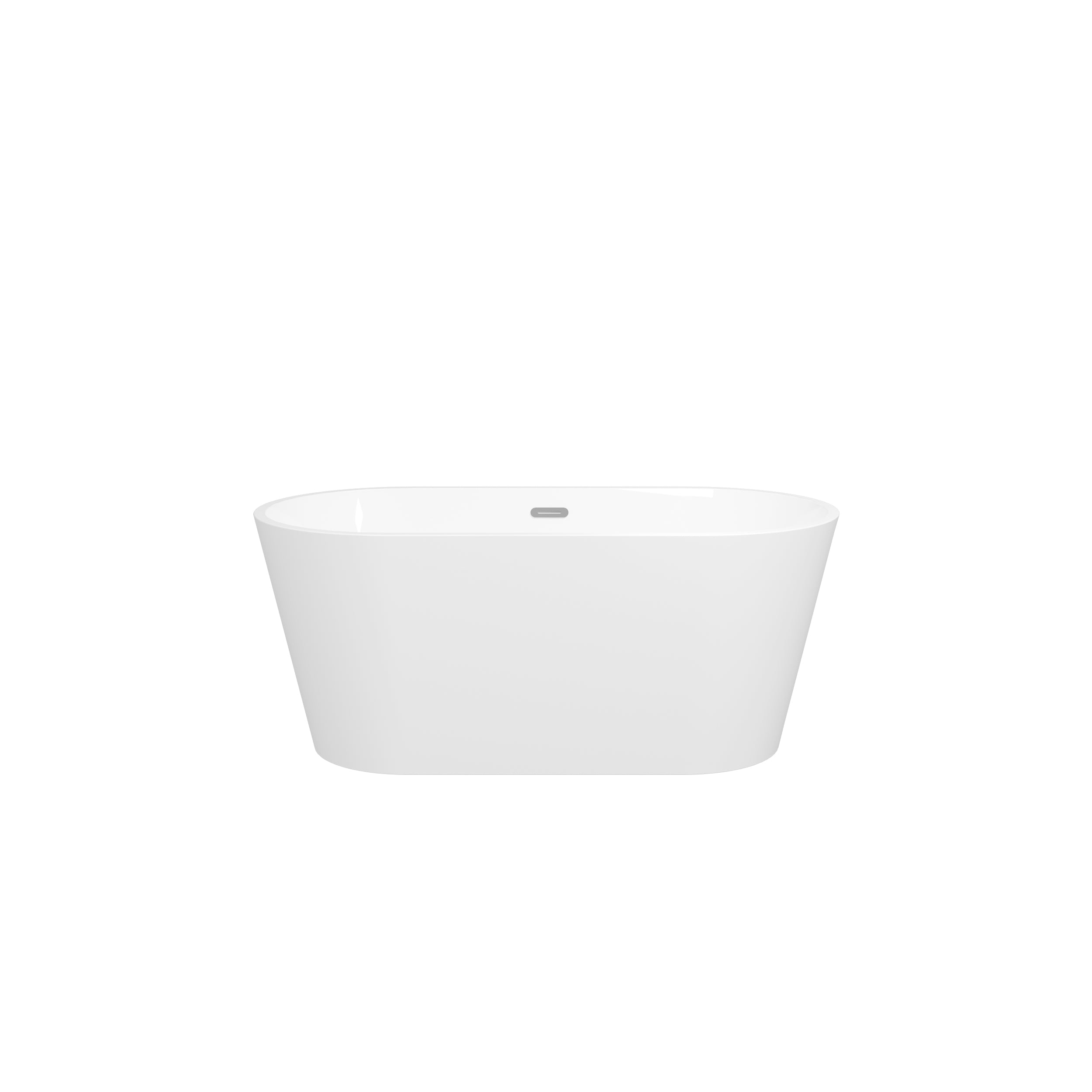 59' Acrylic Freestanding Bathtub, Modern & Contemporary Design Soaking Tub with Toe-tap Drain in Chrome and Classic Slotted Overflow, Glossy White, cUPC Certified