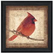 'Male Cardinal' by Artisan John Jones, Ready to Hang Framed Print, Black Frame