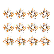 Set of 12, 8' Fall Leaves Wreath, Botanicals Decor for Harvest Festival Fall Festival & Thanksgiving Table Decorations