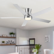52' Brushed Nickel Lowe Profile Ceiling Fan with Light