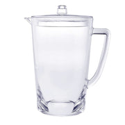 Oval Halo Design Unbreakable Plastic Water Pitcher with Lid, Clear Acrylic, 2.75 Quarts