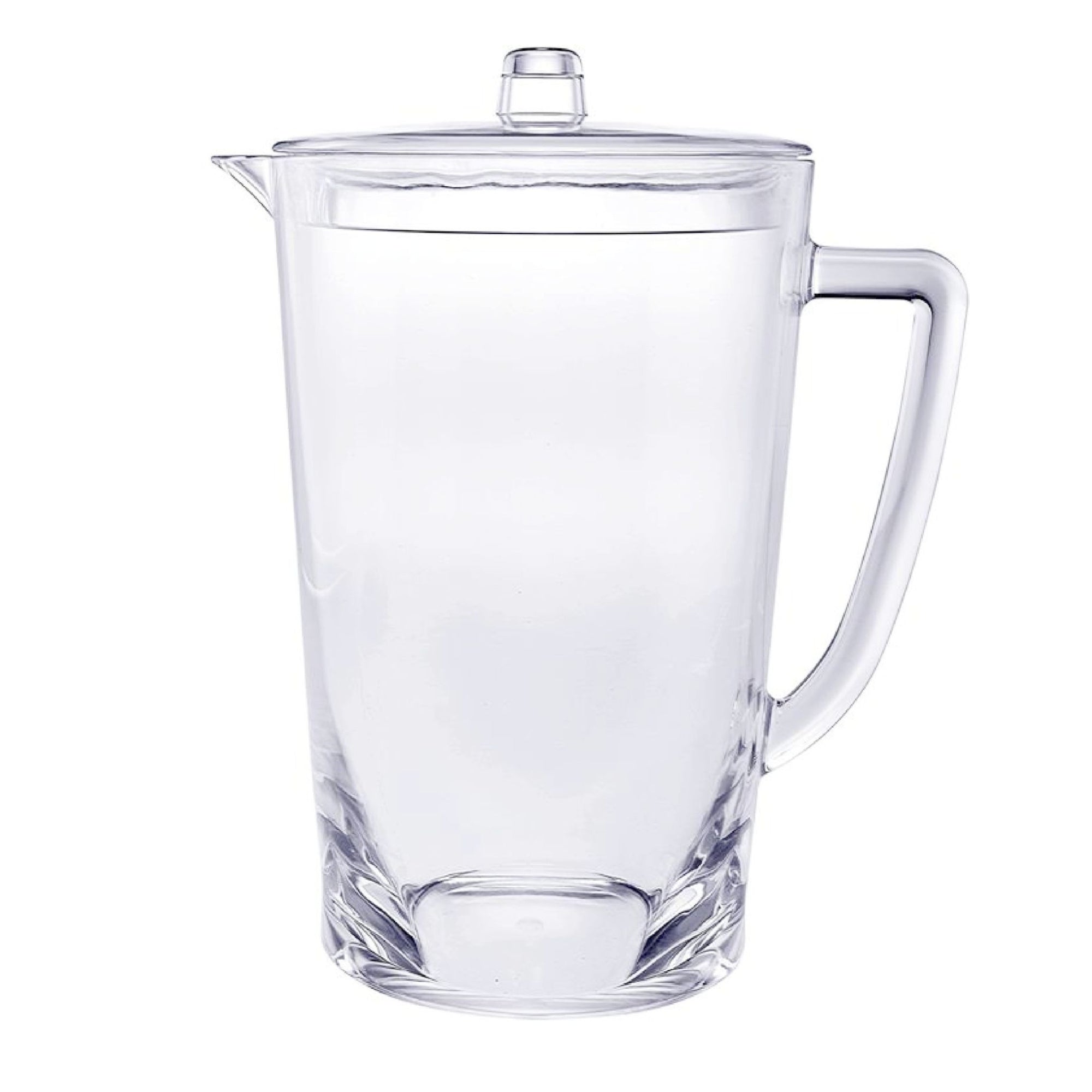 Oval Halo Design Unbreakable Plastic Water Pitcher with Lid, Clear Acrylic, 2.75 Quarts