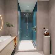 1 3/8' adjustment,universal pivot shower door, open outside, with 1/4' tempered glass finish 3072