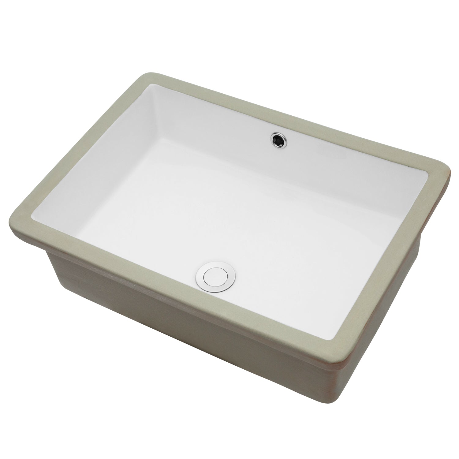 Modern White Ceramic Rectangular Undermount Bathroom Sink with Overflow 22x15.5 Inches