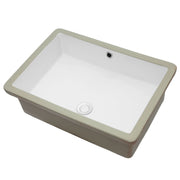 Modern White Ceramic Rectangular Undermount Bathroom Sink with Overflow 22x15.5 Inches