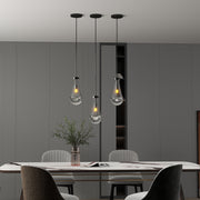 Raindrop Pendant Lights, Modern Black Pendant Lights for Kitchen Island, Dining Room Light Fixture Raindrop Chandelier, Chandelier for Living Room Hallway,Not including The Bulb