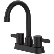 2 Handles Bathroom Sink Faucet, Matte Black Centerset RV Bathroom Faucets for 3 Hole